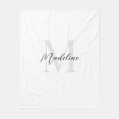 Couverture Polaire Monogramme simple en blanc clair (Devant)