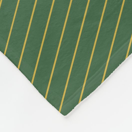 Couverture Polaire Monogramme simple Hunter Green et Gold Stripes (Coin)