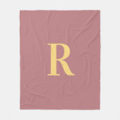 Couverture Polaire Monogramme simple moderne rose poussiéreux (Devant)