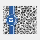 Couverture Polaire Monogramme Soccer Ball Sport Football Custom Blue (Devant (Horizontal))