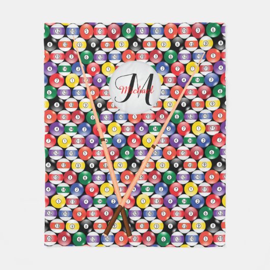 Couverture Polaire Monogramme Solide et bande 🎱 billes de billard (Devant)