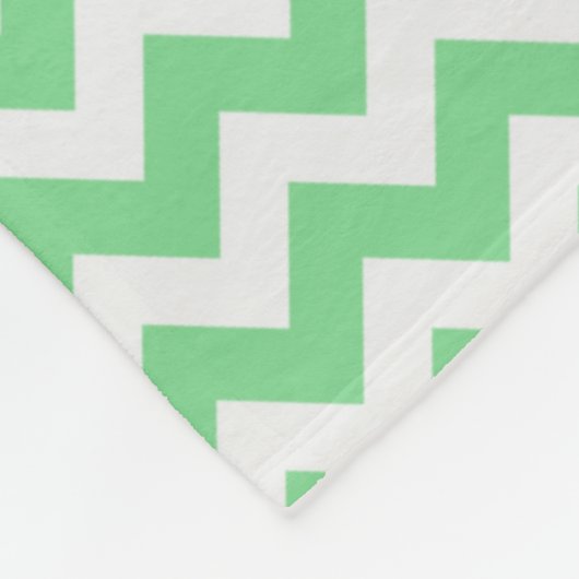 Couverture Polaire Monogramme vert et blanc Motif Chevron (Coin)