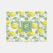 Couverture Polaire Monogramme vert Motif citron (Devant (Horizontal))