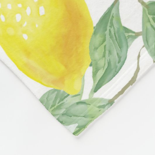 Couverture Polaire Monogramme vert Motif citron (Coin)