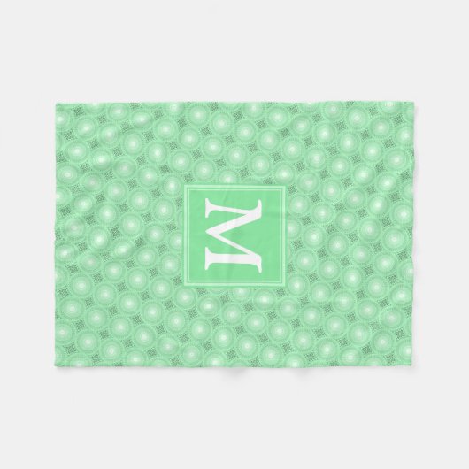 Couverture Polaire Monogramme vert ressort cercles motif (Devant (Horizontal))