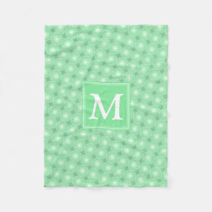 Couverture Polaire Monogramme vert ressort cercles motif