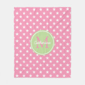 Couverture Polaire Monogramme vert rose et en bon état heureux (Devant)