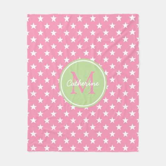 Couverture Polaire Monogramme vert rose et en bon état heureux (Devant)