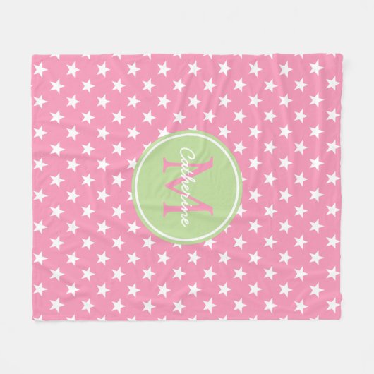 Couverture Polaire Monogramme vert rose et en bon état heureux (Devant (Horizontal))