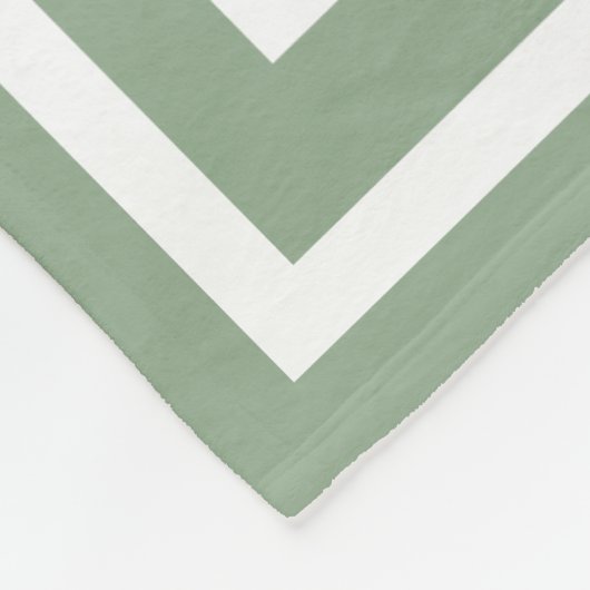 Couverture Polaire Monogramme vert Sage moderne (Coin)