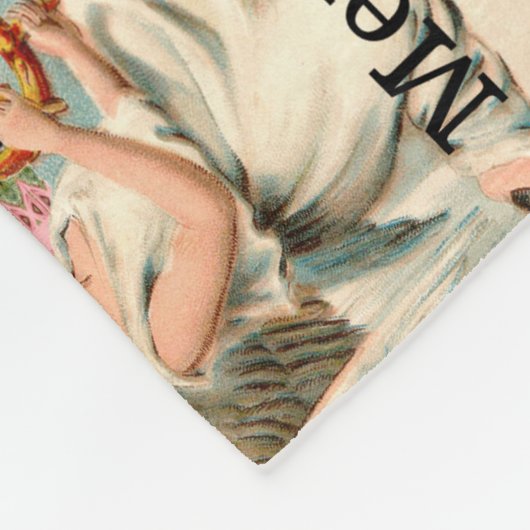 Couverture Polaire Monogramme victorien de Noël de musique d'ange (Coin)