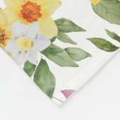 Couverture Polaire Monogramme violet jaune blanc vert floral (Coin)