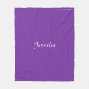 Couverture Polaire Monogramme violet pourpre élégant moderne de
