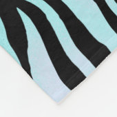 Couverture Polaire Monogramme Zebra Imprimer noir et Turquoise Turquo (Coin)