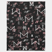 Couverture Polaire monogrammed moderne noir (Devant)