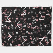 Couverture Polaire monogrammed moderne noir (Devant (Horizontal))