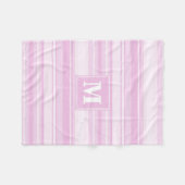 Couverture Polaire Monogrammes à rayures roses pour bébé (Devant (Horizontal))