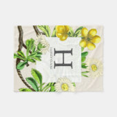 Couverture Polaire Monogrammes floraux marguerites verdure initiale (Devant (Horizontal))