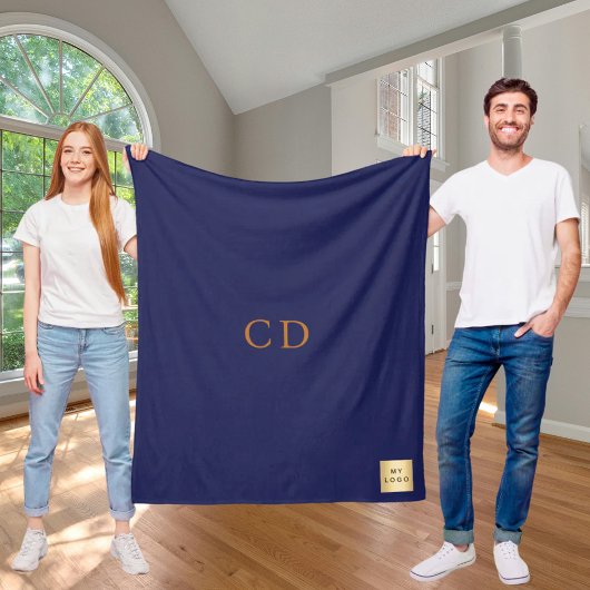 Couverture Polaire Monographie de l'entreprise de logo en or bleu mar