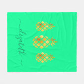 Couverture Polaire Monographie de néon menthe à l'ananas d'or (Devant (Horizontal))