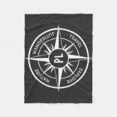 Couverture Polaire Monographie d'emblème de compas noir et blanc (Devant)