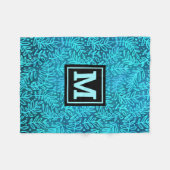 Couverture Polaire Monographie moderne motif feuille turquoise (Devant (Horizontal))