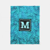 Couverture Polaire Monographie moderne motif feuille turquoise (Devant)