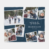 Couverture Polaire Monographie rustique collage de famille 7 photo bl (Devant (Horizontal))