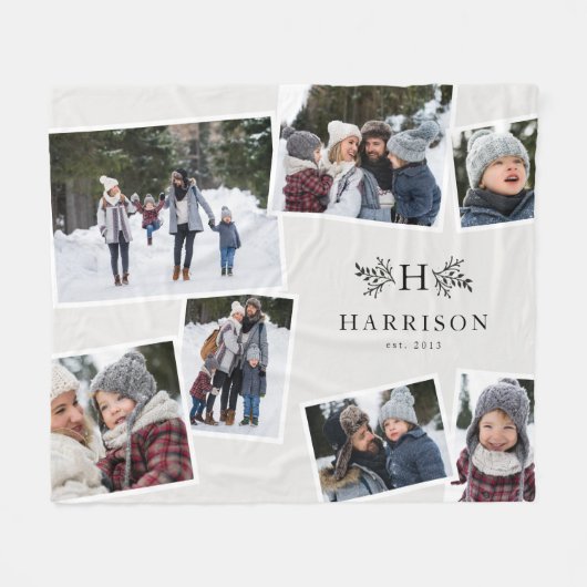 Couverture Polaire Monographie rustique collage de famille 7 photo no (Devant (Horizontal))