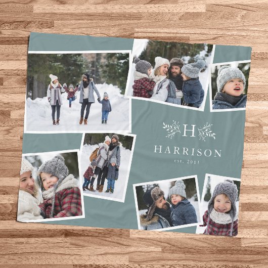 Couverture Polaire Monographie rustique collage de famille 7 photo tu