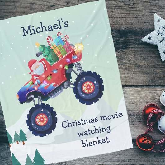 Couverture Polaire Monster de Noël Camion Père Noël