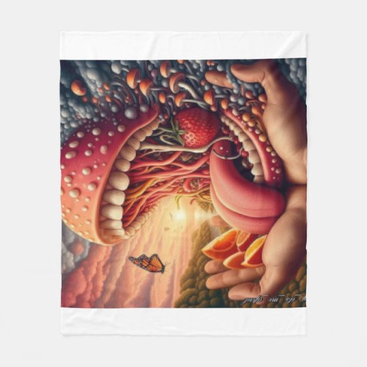 Couverture Polaire Monster Grosse bouche (Devant)