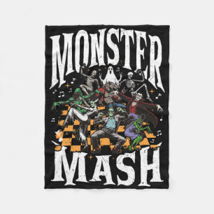 Couverture Polaire Monster Mash Retro Halloween Funny Monster Éffraya