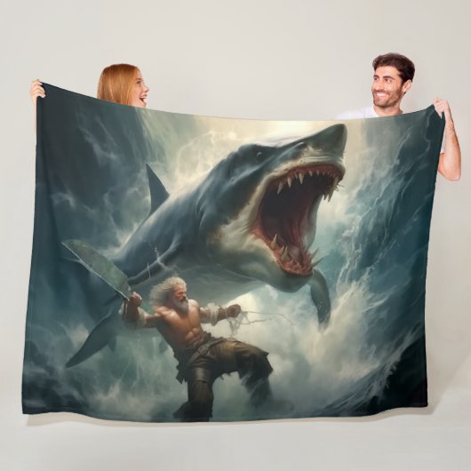 COUVERTURE POLAIRE MONSTER SHARK (En situation)