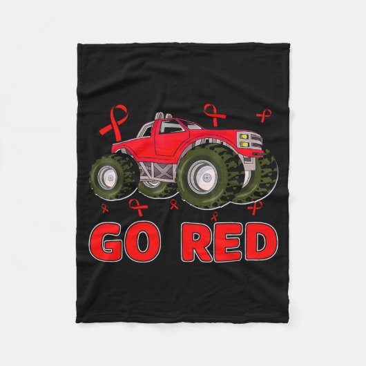 Couverture Polaire Monster Truck February Heart Disease Awareness Mon (Devant)