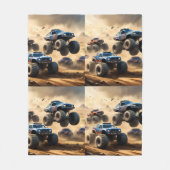 Couverture Polaire Monster Trucks Courant Dans Le Désert, (Devant)