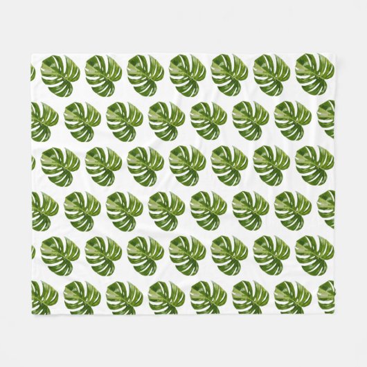 Couverture Polaire Monstera Albo Fleece Blanket (Devant (Horizontal))