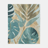 Couverture Polaire Monstera botanique moderne en sarcelle douce (Devant)