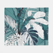 Couverture Polaire Monstera de bananes tropicales : Branché sans fil. (Devant (Horizontal))