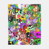 Couverture Polaire Monstres caractères mignons Motif d'Halloween (Devant)