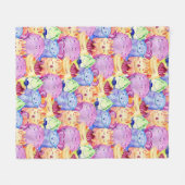 Couverture Polaire Monstres d'aquarelle mignonne (Devant (Horizontal))