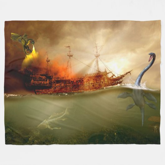 COUVERTURE POLAIRE MONSTRES MARINS (Devant (Horizontal))