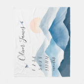 Couverture Polaire Montagne Bébé Jalon Blanche, Calendrier mensuel (Devant)