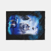 Couverture Polaire Montagne de lune de loup d'imaginaire (Devant (Horizontal))