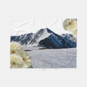 Couverture Polaire Montagnes neigeuses et fleurs Blanche polaire (Devant (Horizontal))