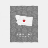 Couverture Polaire Montana Home State City Map - Mariage personnalisé (Devant)