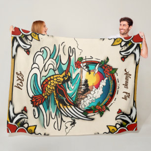 Couverture Polaire Monterey Tattoo Design : un symbole - 60"x80"