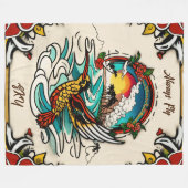 Couverture Polaire Monterey Tattoo Design : un symbole - 60"x80" (Devant (Horizontal))