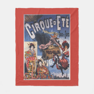 Couverture Polaire Montgolfière et affiche japonaise de dames