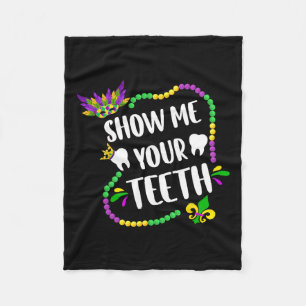 Couverture Polaire Montrez-Moi Vos Dents Mardi Gras Dentiste Enfants